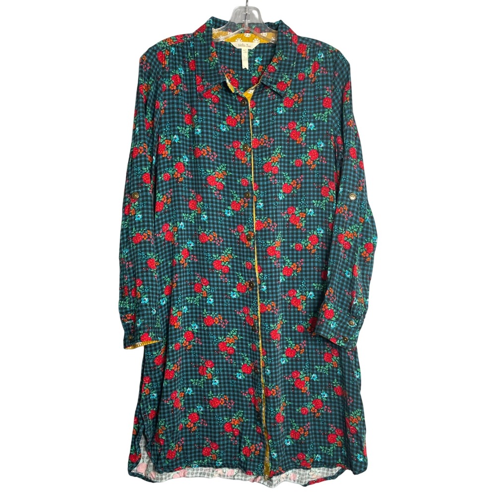 Matilda Jane Choose Your Own‎ Path Fa La La Dress Womens S Blue Red Plaid Floral